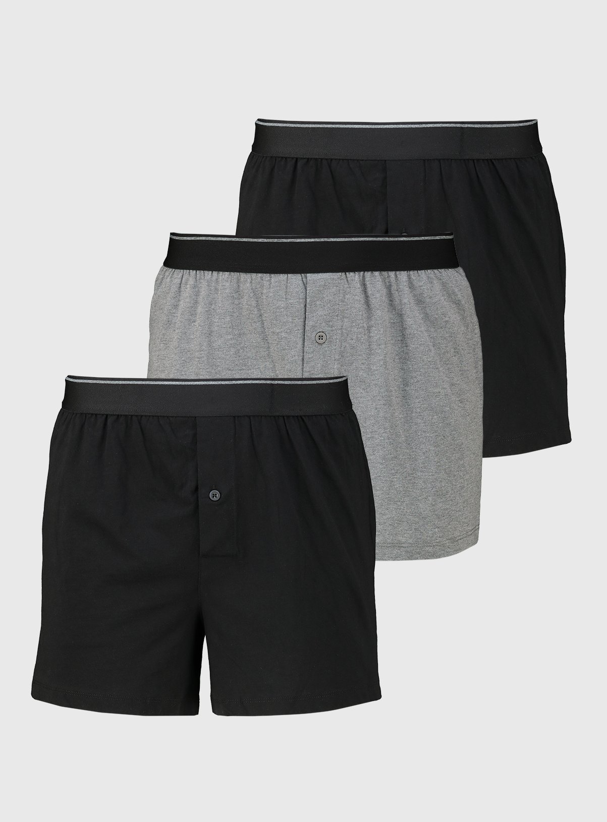 Black & Grey Jersey Boxers 3 Pack XXXL