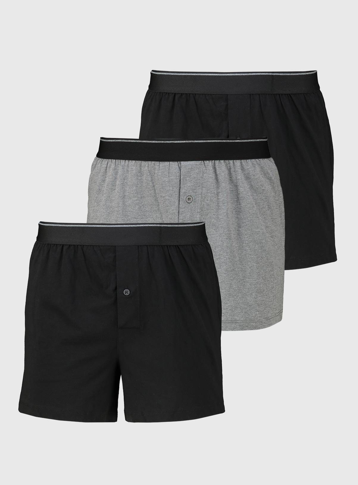 Black & Grey Jersey Boxers 3 Pack XXXL - Image 1