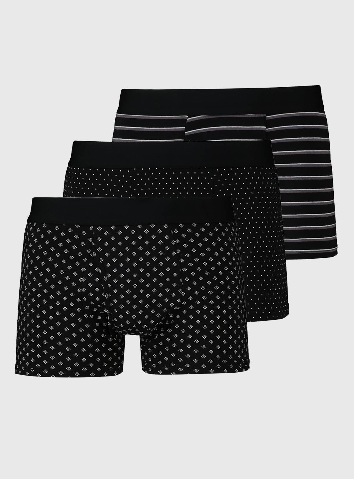 Black Dot, Geo & Stripe Trunks 3 Pack XXXL - Image 1