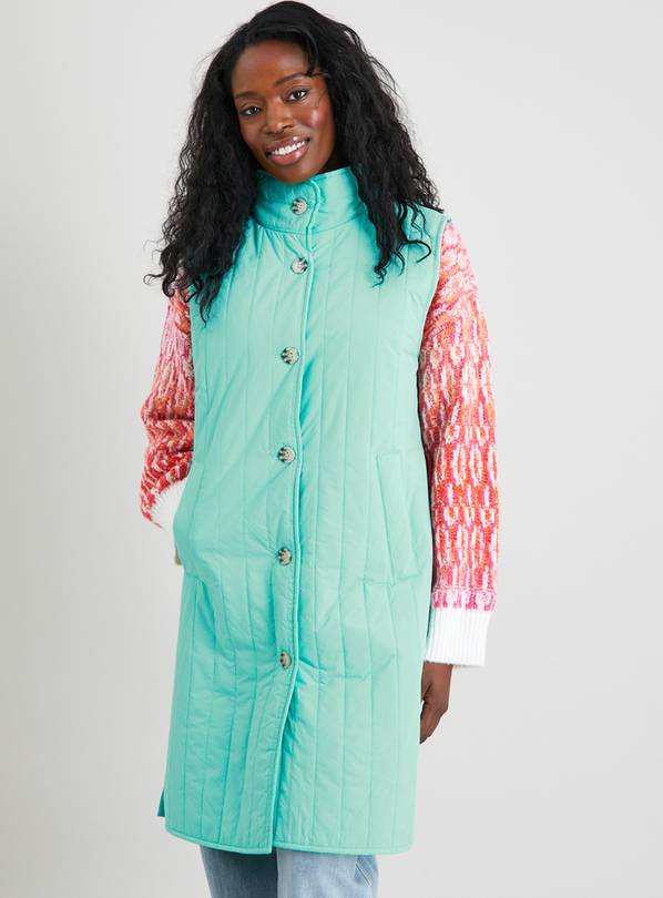 Buy Green Quilted Longline Gilet 16 Coats Argos