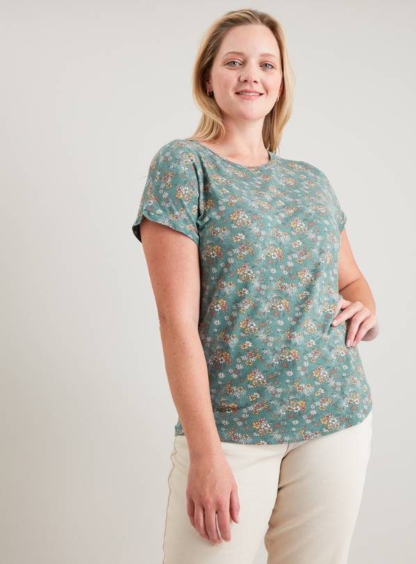 Buy Floral Print Relaxed Fit T-Shirt - 24 | T-shirts | Argos