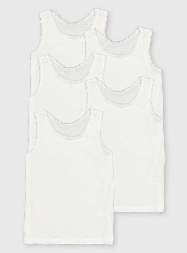 White Vests 5 Pack - 3-4 years
