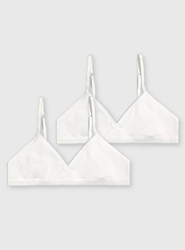 Buy White First Bra 2 Pack - Size 30AA Bra | Underwear, socks and tights |  Argos