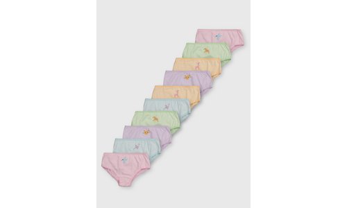 Pastel Tropical Animal Briefs 10 Pack - 4-5 years