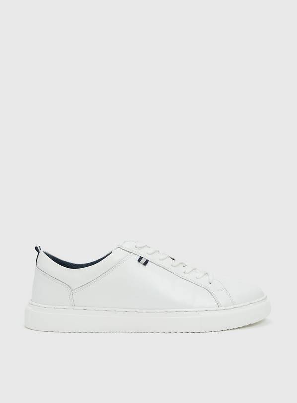 Buy White Leather Cupsole Shoes - 11 | Trainers | Argos