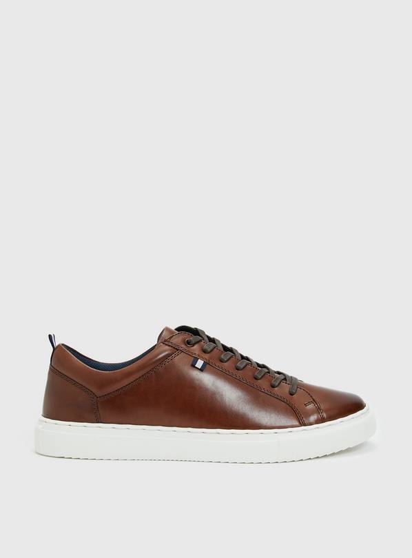 Buy Brown Leather Lace Up Trainers - 11 | Trainers | Argos