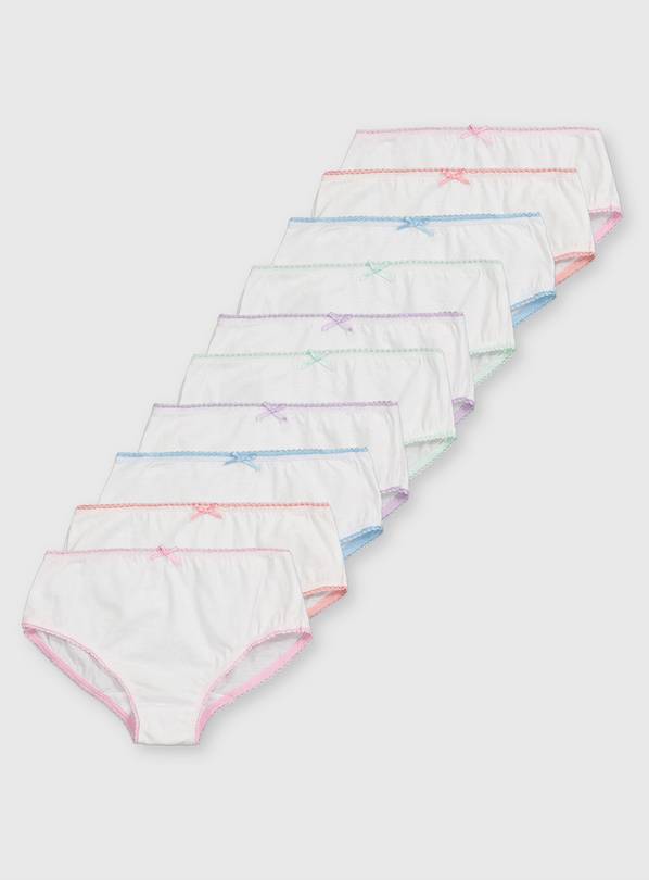 White Lace Trim Briefs 10 Pack 1.5-2 years