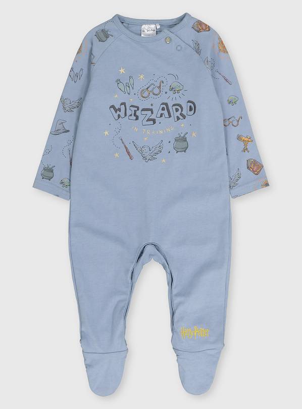 Harry Potter Blue Wizard In Training Sleepsuit - Newborn
