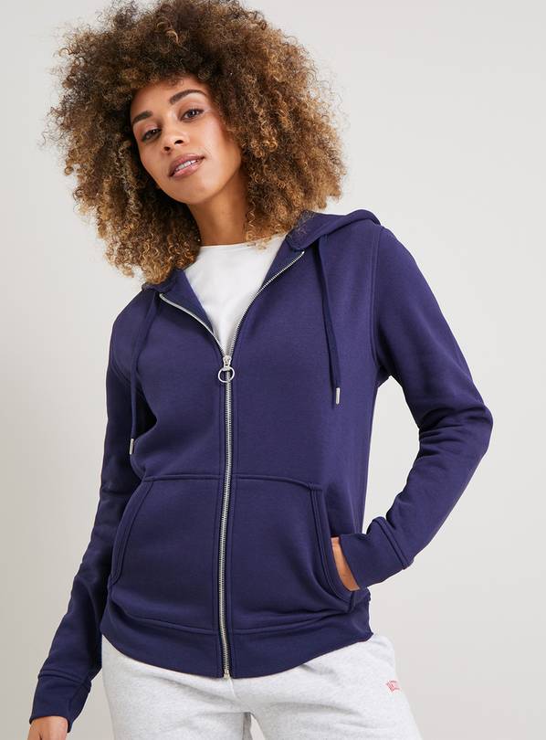Buy Navy Zip-Through Hoodie - S | Hoodies and sweatshirts | Tu