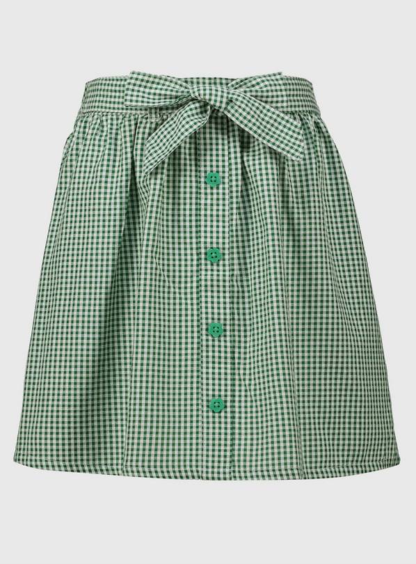 Green Gingham Skirt Easy Iron School Skirt - 5 years