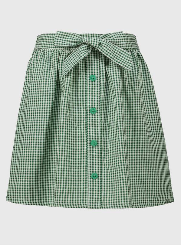 Green Gingham Skirt Easy Iron School Skirt 3 years