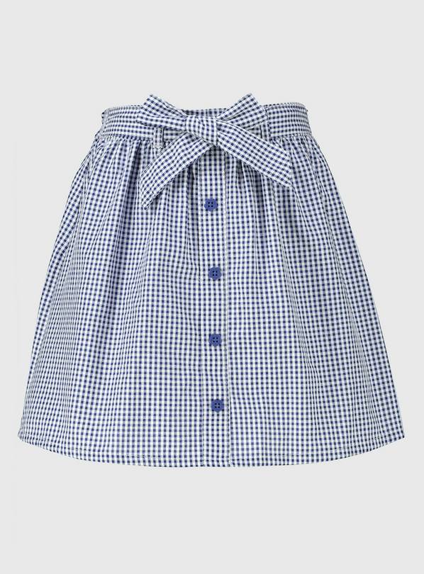 Navy Gingham School Skirt 4 years