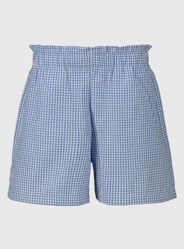 Buy Blue Gingham School Shorts - 8 years | School trousers and shorts ...