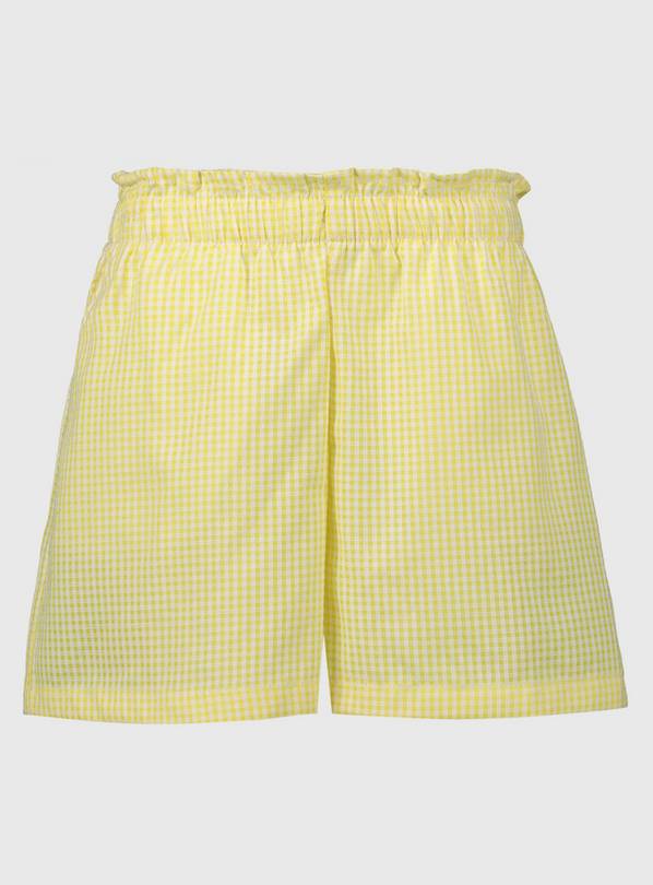 Yellow Gingham School Shorts - 3 years