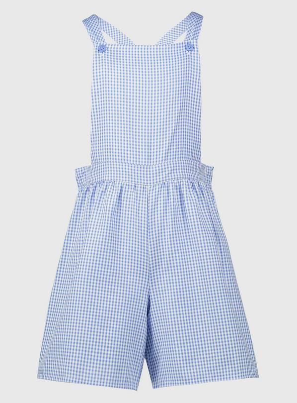 Blue Gingham School Bibshorts 6 years