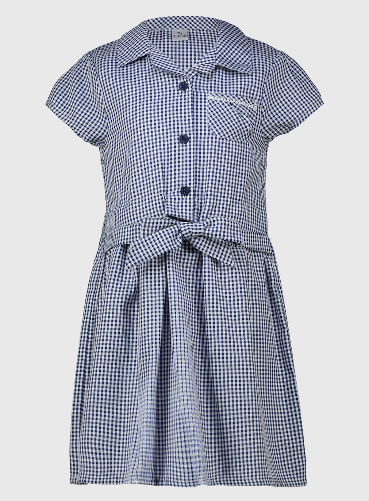 Gingham Navy dress main image 1