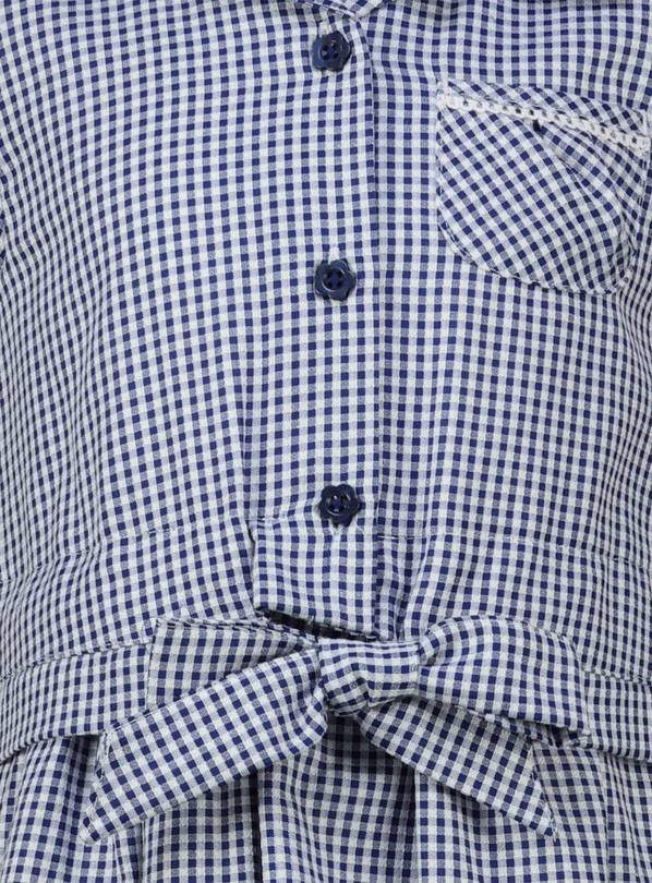 navy gingham shirt with tie