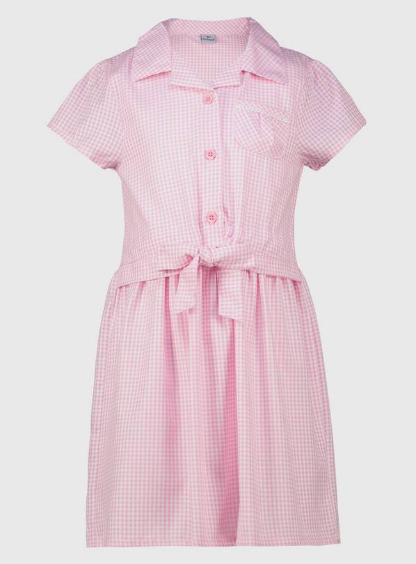 Pink Gingham Tie Front Dress - 6 years