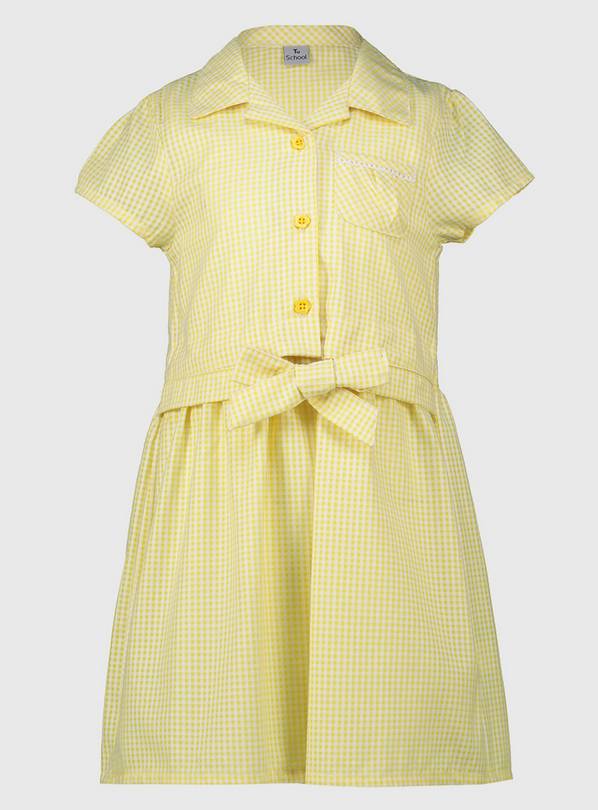 Yellow Gingham Tie Front Dress 8 years