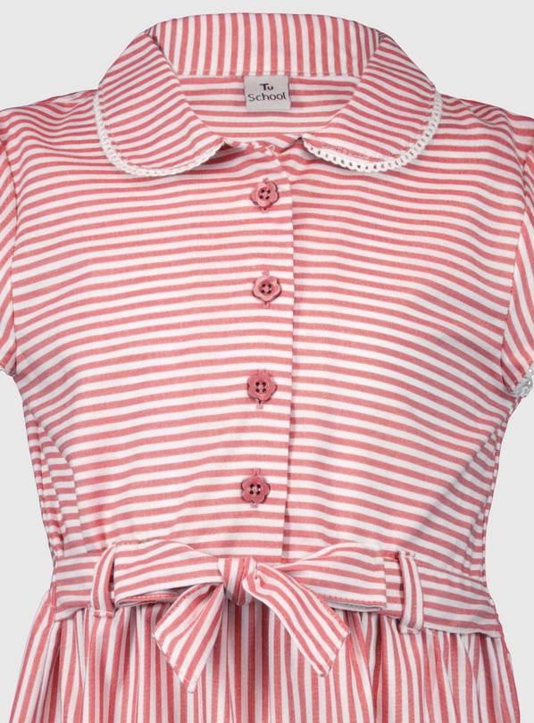 Red striped school summer hot sale dress