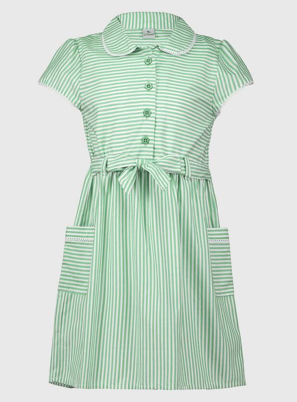 Green Stripe School Dress 3 years