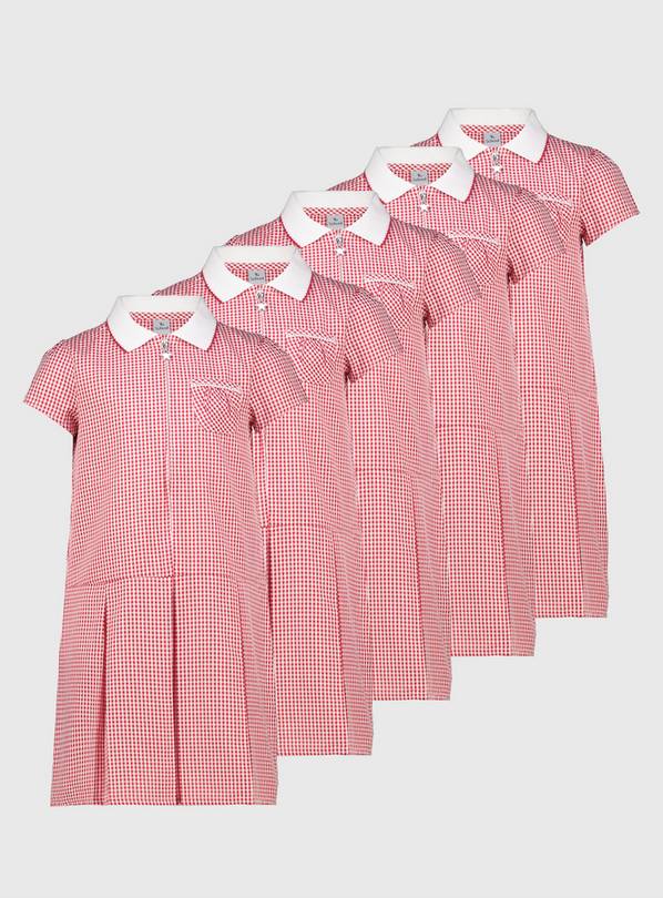 Pink gingham school clearance dress