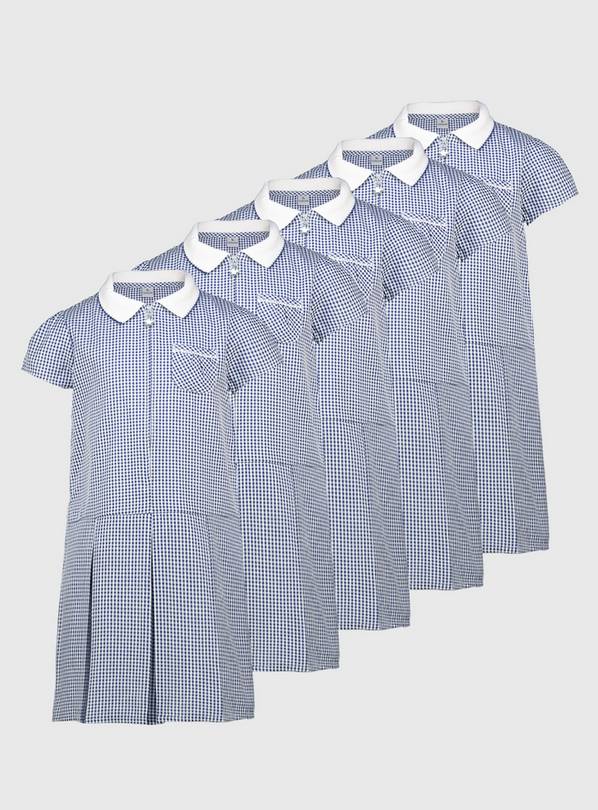 Navy Gingham School Dress 5 Pack 10 years