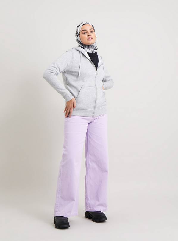 Lilac Loose Fit Wide Leg Jeans - 8S