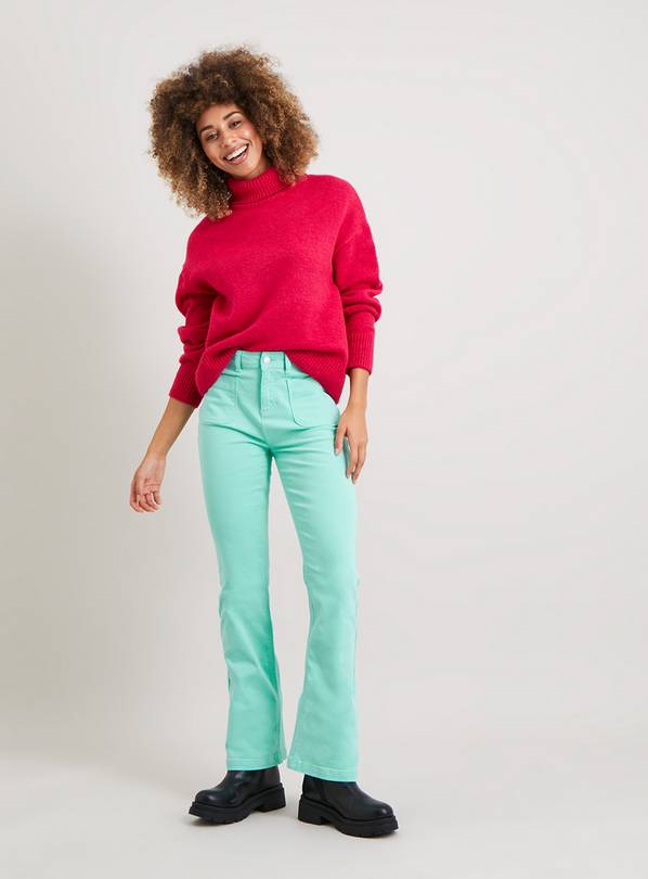 Mint Green Twin Pocket Flares - 20S