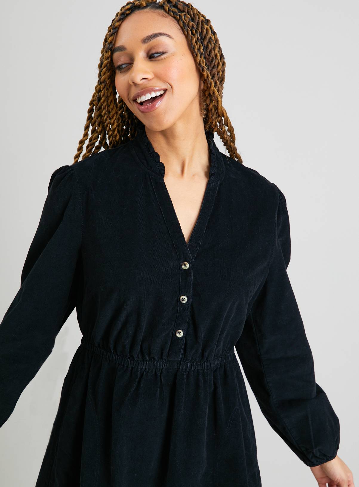 SKU: SS23 JAN CORD SHIRT DRESS:Black:10 - Image 2