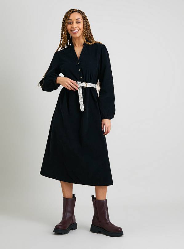 Black cord shop shirt dress