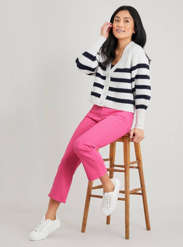 Pink Cropped Kickflare Jeans - 20L