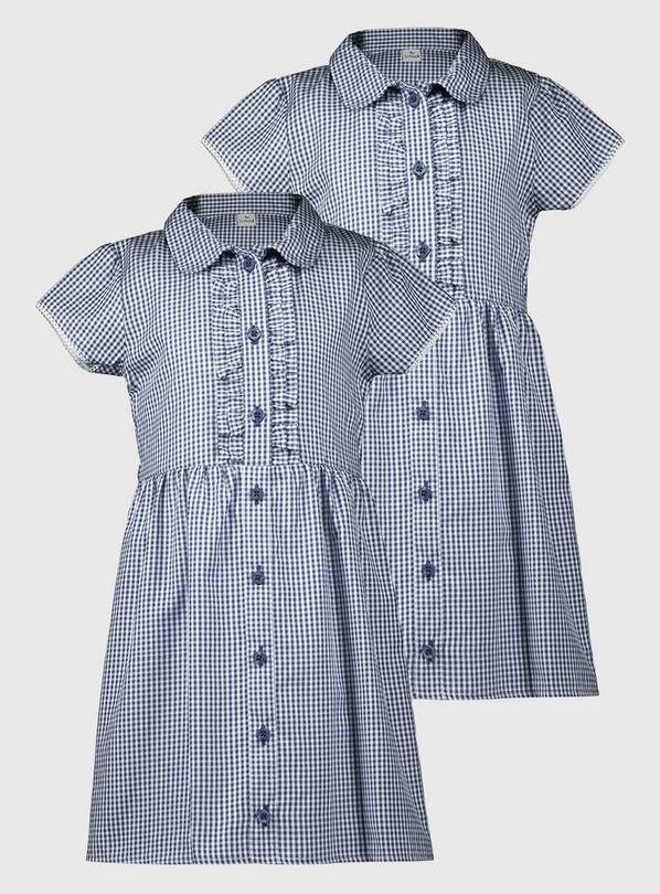 Navy Gingham Classic Dress 2 Pack 14 years