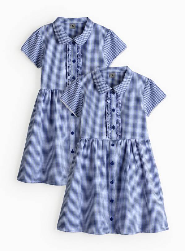 2 Pack Classic Navy Back Bow Gingham Dress 8 years