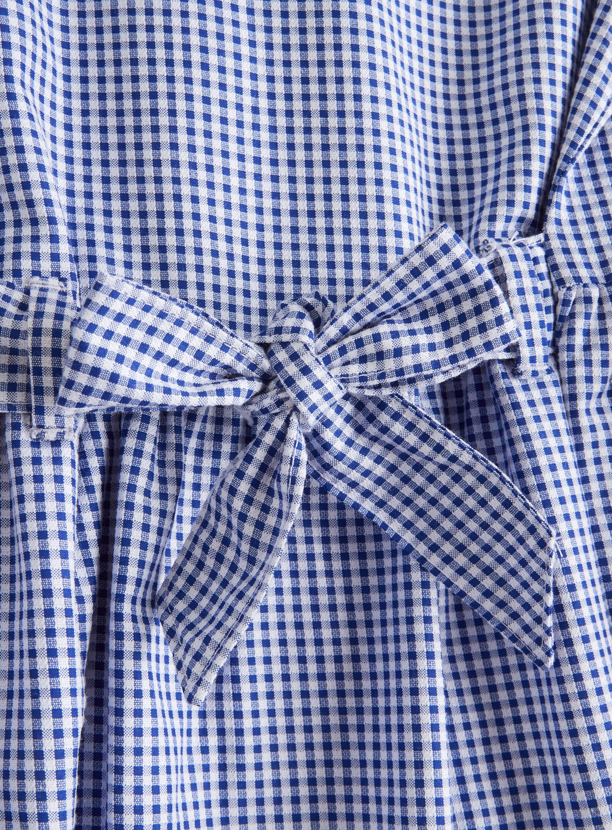 Navy Gingham Cotton Blend Back Bow Dress 2 Pack 5 years - Image 3 thumbnail
