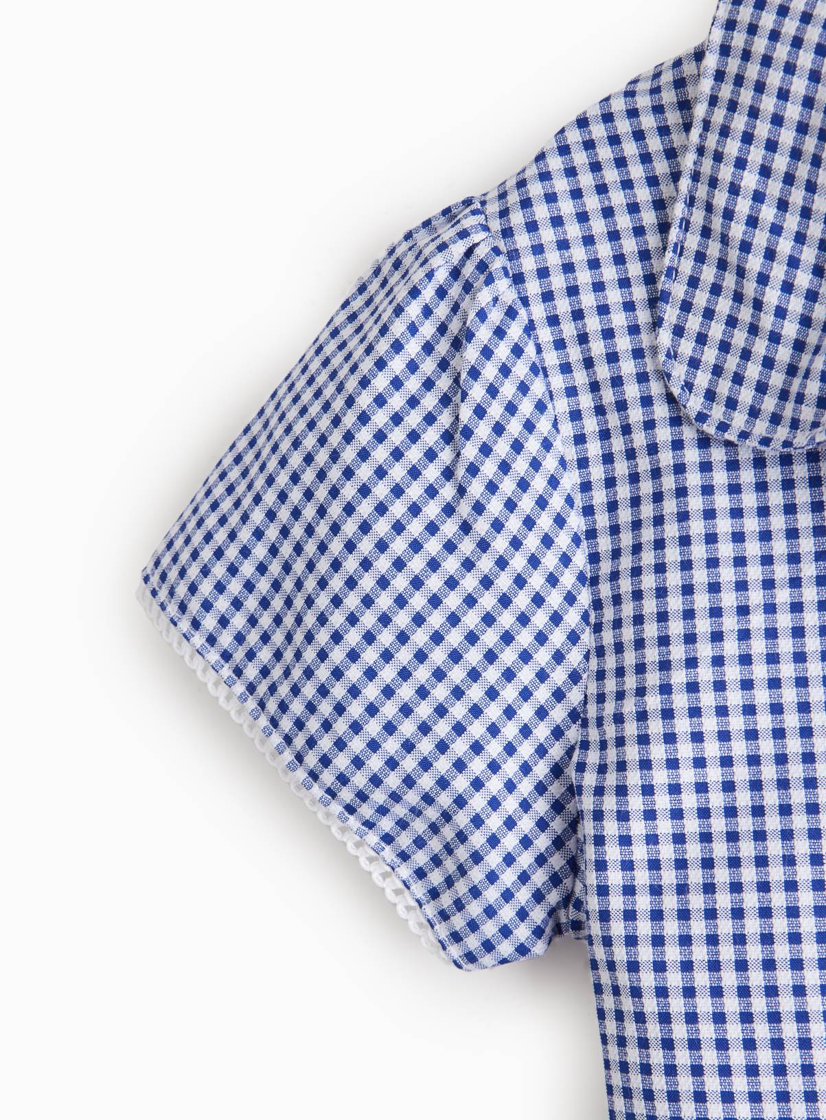 Navy Gingham Cotton Blend Back Bow Dress 2 Pack 5 years - Image 5