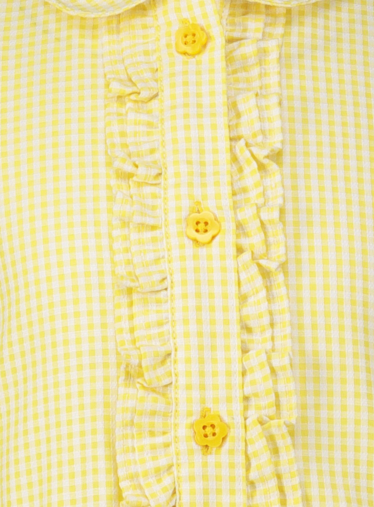 Yellow Gingham Cotton Blend Back Bow Dress 2 Pack 7 years - Image 2 thumbnail