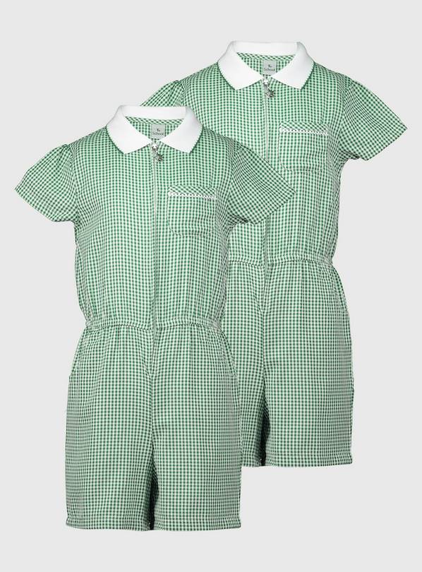 Buy Green Gingham Playsuit 2 Pack 5 years School dresses and