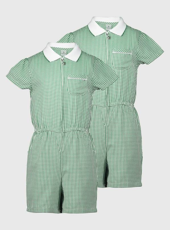 Buy Green Gingham Playsuit 2 Pack - 12 years | School dresses and ...