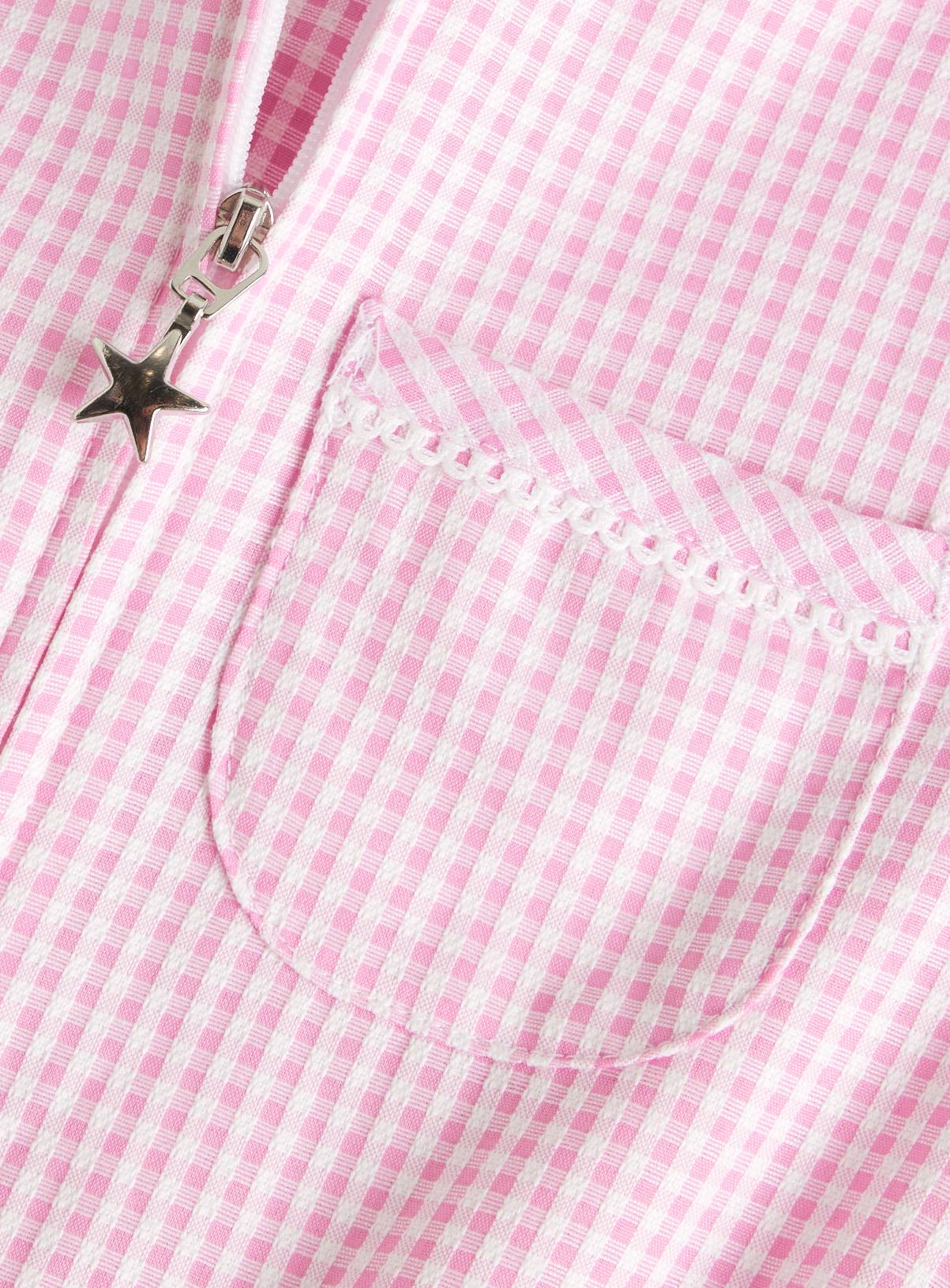 2 Pack Pink Gingham Playsuits 8 years - Image 2