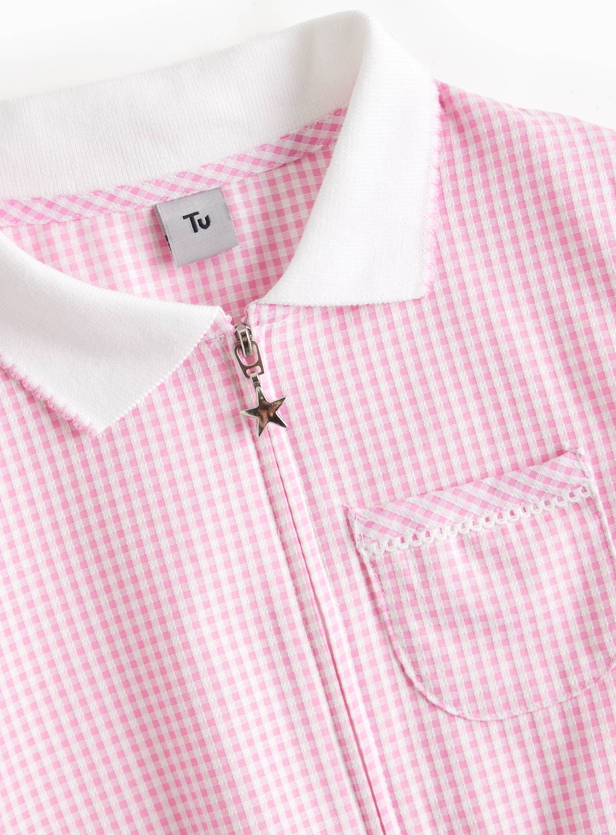 2 Pack Pink Gingham Playsuits 8 years - Image 4