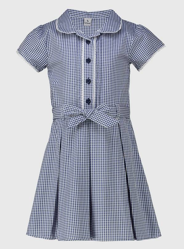 Navy gingham cheap school dress