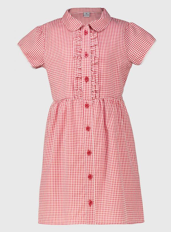 Buy Red Generous Fit Gingham Plus Fit School Dress 5 years School