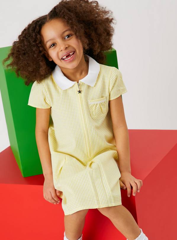 Yellow Gingham Sporty Pleated Dress 2 Pack - 3 years