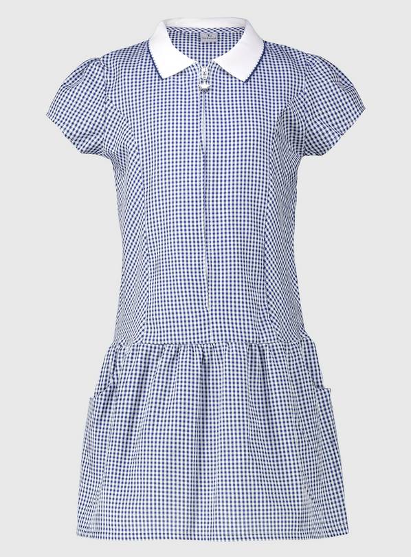 Navy Sporty Gingham Dress - 8 years