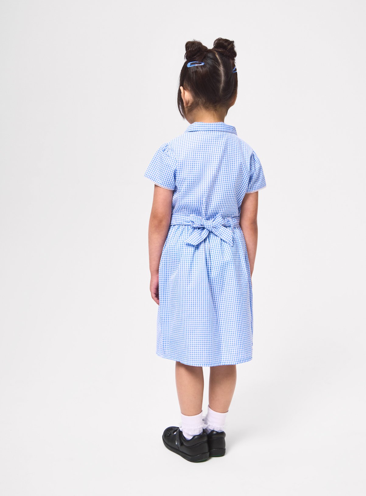 Blue Gingham Cotton Blend Back Bow Dress 2 Pack 4 years - Image 4 thumbnail
