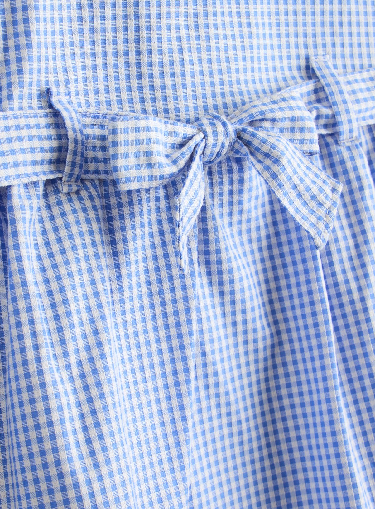 Blue Gingham Cotton Blend Back Bow Dress 2 Pack 4 years - Image 6 thumbnail