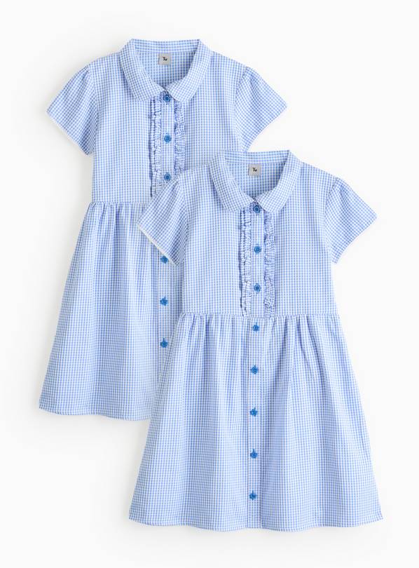 Blue Classic Gingham Dress 2 Pack 8 years