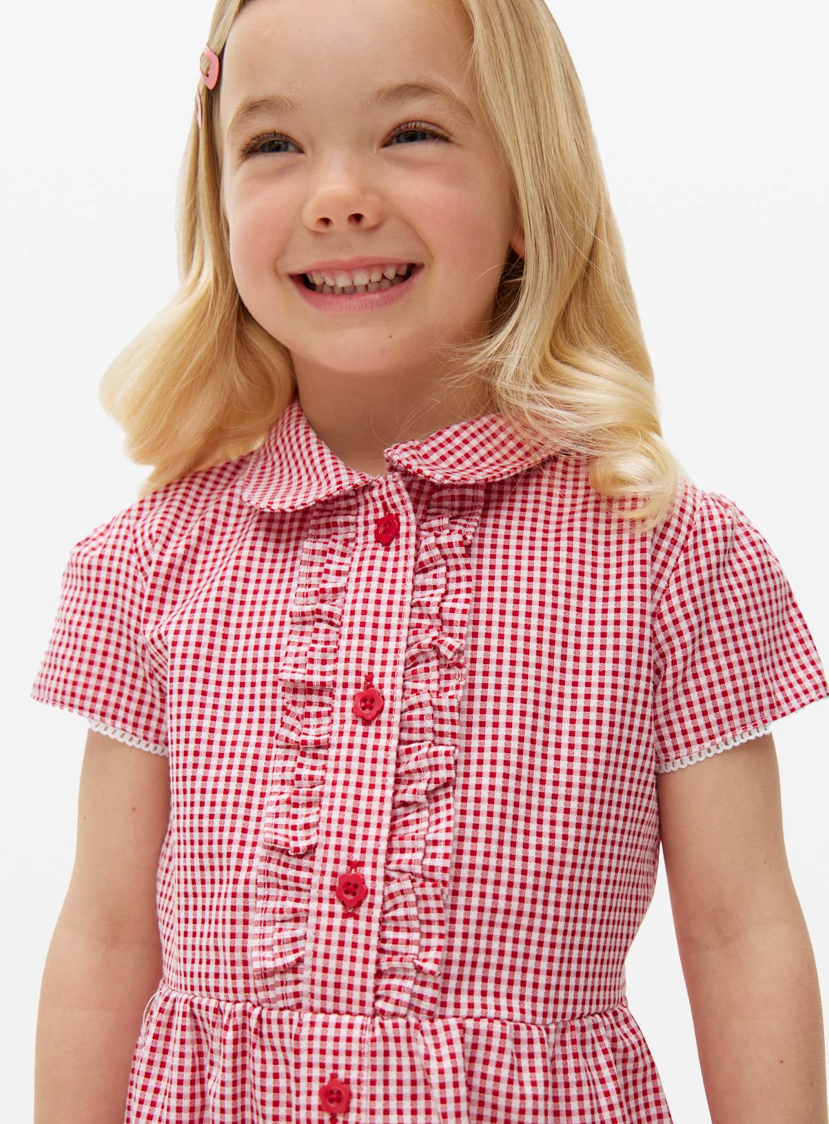 Red Gingham Cotton Blend Back Bow Dress 2 Pack 5 years - Image 4