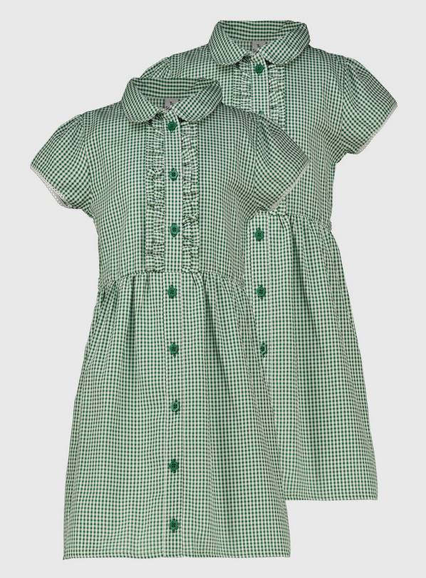 Green Gingham Classic School Dress 2 Pack 6 years